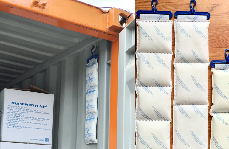 Vật liệu chống ẩm cho container và lưu kho: silica gel, túi chống ẩm, màng bọc